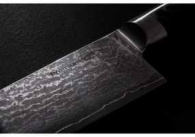 G21 Damascus Premium sada nožov v bambusovombloku, 4 ks + brúsny kameň