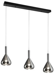 Čierne LED závesné svietidlo so skleneným tienidlom Cipera – CINQUE