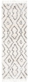 Kusový koberec shaggy Daren krémovo sivý atyp 80x300cm