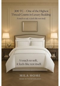 Biele obliečky na jednolôžko z bavlneného saténu s plachtou/6-dielne 140x200 cm Whispered Serenity – Mila Home Luxury