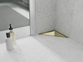 Mexen Flat, rohový sprchový žľab 20 x 20 cm, zlatá lesklá, 1510320