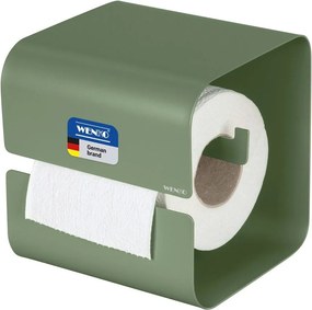 Zelený oceľový držiak na toaletný papier bez vŕtania Turbo-loc Lizan – Wenko