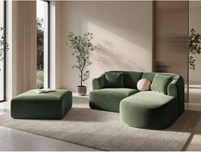 Zelená zamatová podnožka Campi – Cosmopolitan Design