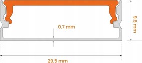 SADA 1x LED pás so senzorom FLEX LED/3,6W/4xAA 2 m + 2x zapustený profil 1 m