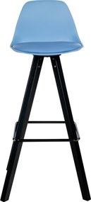 Barová stolička Corbin Square - koženka, čierny rám - modrá