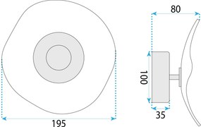 Toolight Toolight, LED nástenné svietidlo 3,6W, 500lm, APP1794-W, zlatá matná, OSW-04362