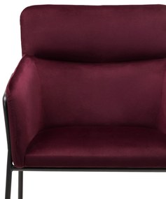 Vínové dizajnové jedálenské kreslo HELSINKI VELVET