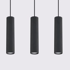 Sollux SL.1575 - Luster na lanku KARBON 3xGU10/10W/230V čierna