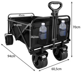 Skladací záhradný a plážový prepravný vozík 75 L