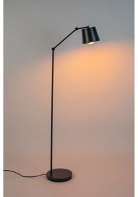Čierna stojacia lampa s kovovým tienidlom (výška 135 cm) Hajo – White Label