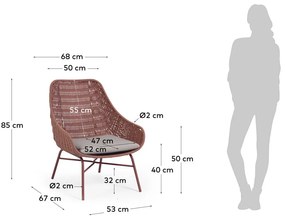Záhradné kreslo v terakotovej farbe Kave Home Abeli