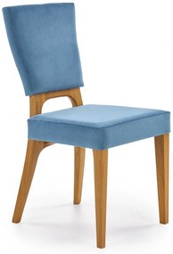 Jedálenská stolička WENANTY – masív dub, látka modrá
