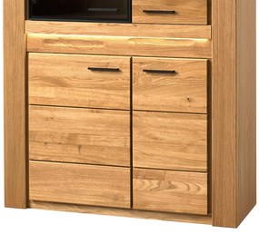 Vitrína Velvet II 12 110 cm z masivu s LED osvětlením dub přírodní