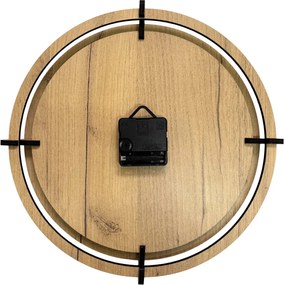 Moderné nástenné hodiny s motívom lesa a hôr | SENTOP HDF0600-GOLD-OAK