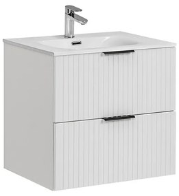 Závěsná skříňka Casad se zápustným umyvadlem 60 cm bílá