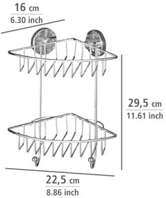 WENKO 20888100 - Rohový regál VACUUM-LOC okrúhly oceľový 22,5 x 29,5 cm, lesklý chróm