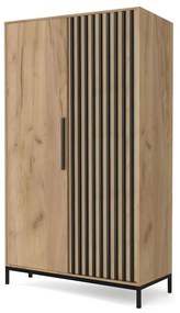 Šatní skříň LAMINO 93,8 cm dub craft/černá