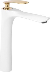 Rea Orbit, vysoká umývadlová batéria, biela - zlatá, REA-B2053