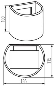 LED Vonkajšie nástenné svietidlo REKA LED/7W/230V IP54 antracit