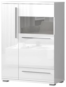 Vitrína Piano V90-2KS1F/PN-70/KA/70 lakované crystal white