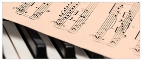Obraz klavíra s notami (120x50 cm)
