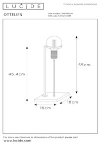 Lucide 30571/01/30 - Stolná lampa OTTELIEN 1xE27/60W/230V