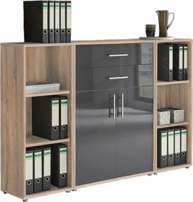XXXLutz KANCELÁRSKA SKRIŇA, dub sonoma, antracitová s vysokým leskom, 172,6/113,6/33 cm MID.YOU - Online Only kancelárie - 001067011602