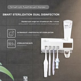 Zaparkorun Solárny nástenný sterilizátor zubných kefiek - Čierná