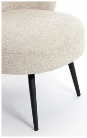 Krémové kreslo z textílie buklé Dieyda – Light &amp; Living