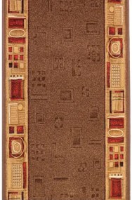 Koberce Breno Behúň JENA 44, šíře role 67 cm, hnedá, viacfarebná