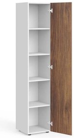 Vysoká skriňa Manager 39,9 x 42,2 x 196,5 cm, pravá, orech warmia / biela