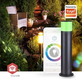 Nedis ZBLOP10RGBW - vonkajšia stmievateľná LED lampa RGBW, 10W/230V, IP65, Wi‑Fi (Tuya), čierna
