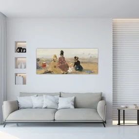 Obraz - Eugène Boudin, On the Beach, Trouville, reprodukcia (120x50 cm)