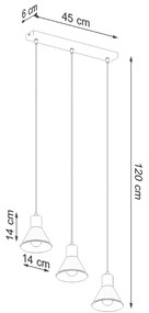 Závesné svietidlo Taleja 3, 3x čierne kovové tienidlo