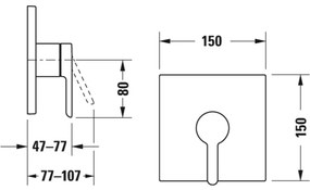 Duravit C.1 - Sprchová batéria pod omietku na 1 spotrebič, chróm C14210009010
