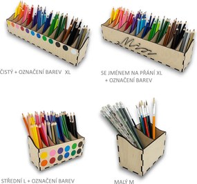 usporadejto.cz Pastelkovník XL VASKY, 44 x 8 x 10 cm, s označením farieb + meno na želanie