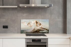 Sklenený obklad do kuchyne Zrodenie Venuše 125x50 cm