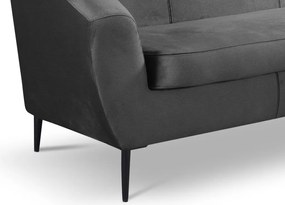 Trojmiestna pohovka Olivio, stredne šedá zamatová látka