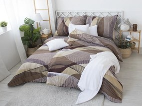 XPOSE® Bavlnené obliečky AGNES na dve postele - hnedé