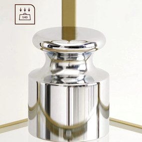 Sklenená rohová polica, 5-úrovňový regál, zlatá farba