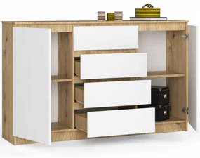 Komoda K160 2D 4SZ CLP artisan / biela