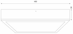 Stropné svietidlo OAK SQUARE 4xE27/15W/230V 48x48 cm dub/čierna