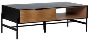 Konferenčný stolík v dekore jaseňa v čiernej a prírodnej farbe 60x124 cm Orleans – Ixia