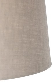 Závesné svietidlo čierne s tienidlom z ľanu taupe 35 cm - Blitz