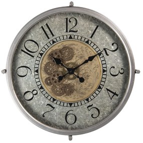 Veľké kovové nástenné hodiny s ozubenými kolieskami - Ø 51 * 8 cm / 1 * AA