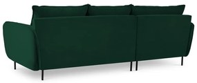 Tmavozelená zamatová rohová pohovka (ľavý roh) Vienna – Cosmopolitan Design