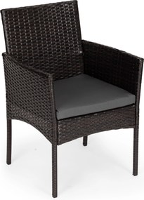 Technorattanový záhradný nábytok set 2 stoličky stôl tmavohnedý MultiGarden