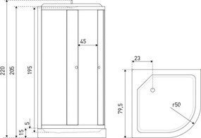 Novoterm Hydromasážny box NV-Orlando 80x80