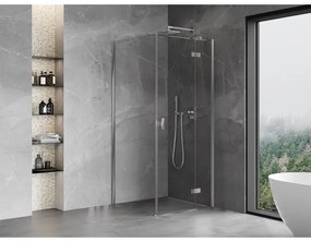 Mexen, Mexen Mist H T sklopný sprchový kút pravý 70 x 70 cm, priehľadný, chróm - 8A5T-070-070-01-00-P