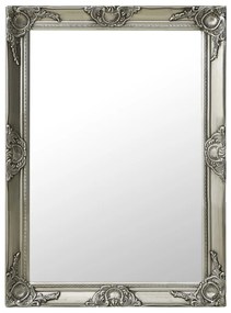 Nástenné zrkadlo v barokovom štýle 60x80 cm strieborné